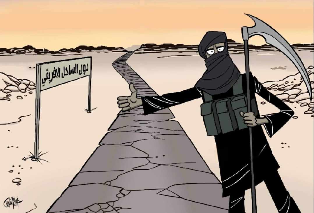 كاريكاتير خيري - أزمات تهدد الساحل الأفريقي