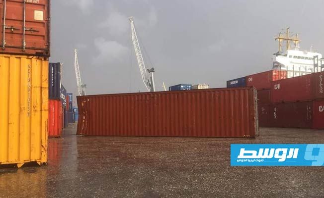 عاصفة قوية تضرب ميناء طرابلس البحري، 27 أكتوبر 2020. (مصلحة الموانئ والنقل البحري)