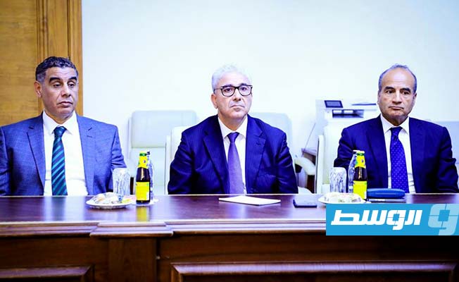 جانب من لقاء جمع رئيس الحكومة المكلفة فتحي باشاغا وسفير بلجيكا لدى ليبيا كريستوف دو باسومبير. (صفحة الحكومة على فيسبوك)