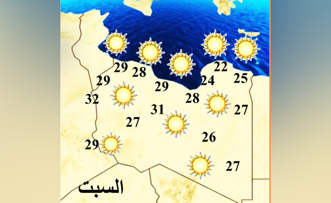 حالة الطقس في ليبيا (الجمعة 31 مارس 2023)
