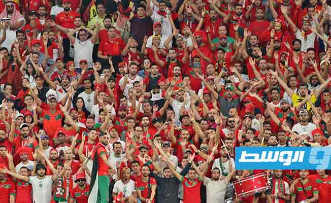 جماهير المنتخب المغربي تحتفل بالفوز على منتخب إسبانيا بكأس العالم، 6 ديسمبر 2022. (الإنترنت)