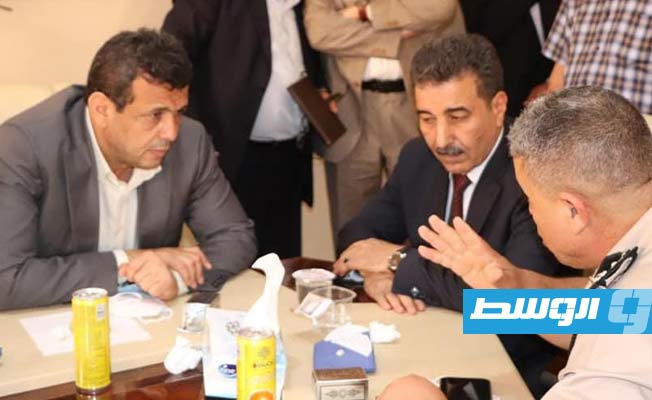 اجتماع أبوجناح ومسؤولي مصراتة ومديري أمن الجنوب. (نائب رئيس حكومة الوحدة الوطنية)