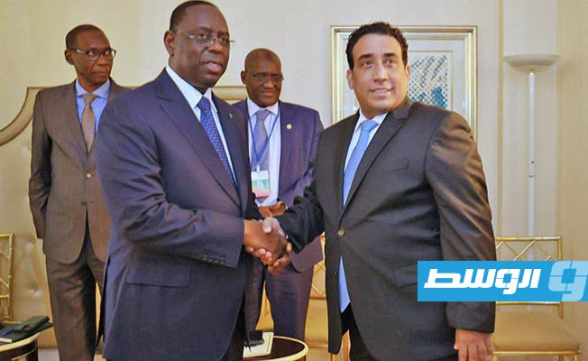 لقاء المنفي مع رئيس السنغال في نيويورك، الخميس 22 سبتمبر 2022. (المجلس الرئاسي)