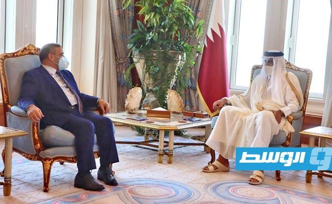 أمير قطر يناقش مع المشري مسار الحوار السياسي الليبي