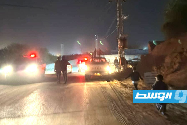 Emergency maintenance of the electricity network west of Misrata