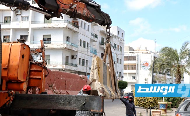أعمال توسعة وصيانة شارع النصر بطرابلس، 12 مايو 2022. (مديرية أمن طرابلس)