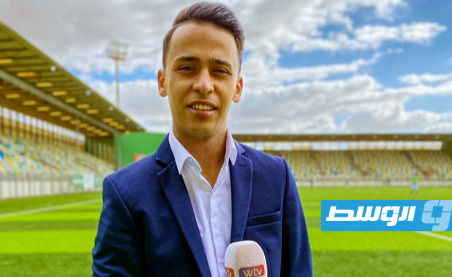 عبر قناة الوسط (WTV)، طه البركي مراسلا لمباراة مباراة الهلال وأبوسليم في دور سداسي التتويج للدوري الليبي الممتاز لكرة القدم. (أرشيفية، الإنترنت)