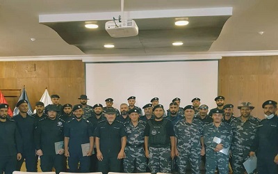 جانب من الضباط المشاركين في دورة تدريبية حول الأمن الانتخابي، 23 سبتمبر 2021، (الداخلية)