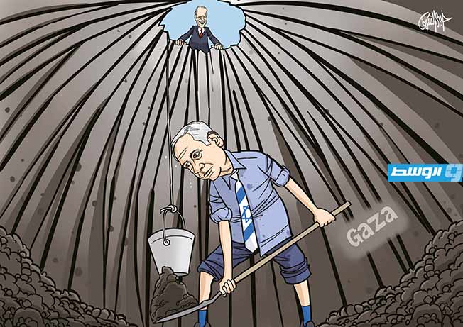 كاريكاتير خيري - نتنياهو في غزة