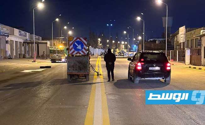 من افتتاح جزء من الطريق الرابط بين جنزور والسواني (وزارة المواصلات بحكومة الدبيبة)