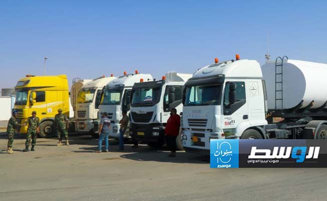 شاحنات وقود في طريقها من بنغازي إلى الكفرة، 28 يونيو 2024 (إدارة التوجيه المعنوي بقوات القيادة العامة)