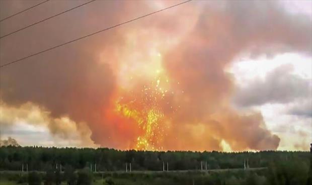 حريق في مستودع ذخيرة للجيش الروسي في سيبيريا