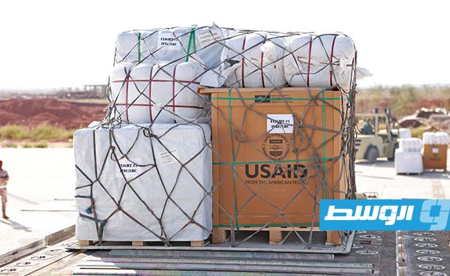 US flood relief aid arrives at Benghazi's Benina Airport