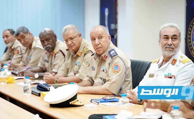 من لقاء المجلس الرئاسي بقيادات عسكرية في العاصمة طرابلس، 7 أغسطس 2022. (المجلس الرئاسي)