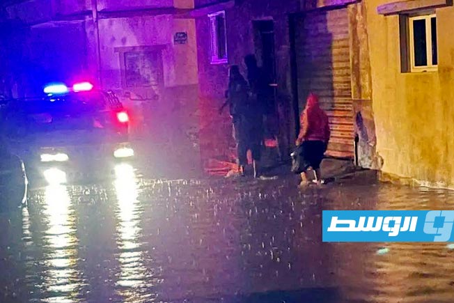 Evacuation of families stranded in the Old Kish area of Benghazi after flooding from heavy rainfall