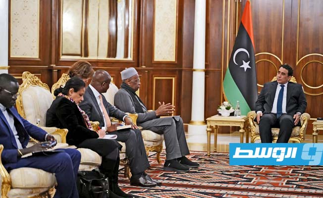 لقاء المنفي وباتيلي في طرابلس، الثلاثاء 23 يناير 2024. (المجلس الرئاسي)