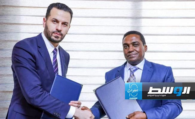 من اتفاق إنشاء مركز أعمال يختص بنشر وترسيخ ثقافة ريادة الأعمال بجامعة مرزق. (وزارة الحكم المحلي)