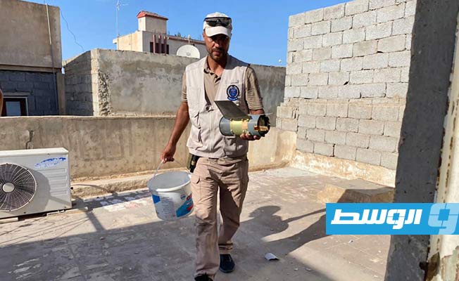 مخلفات حرب جرى انتشالها من منطقتي باب بن غشير ومستشفى شارع الزاوية في طرابلس، الأحد 28 أغسطس 2022. (وزارة الداخلية)