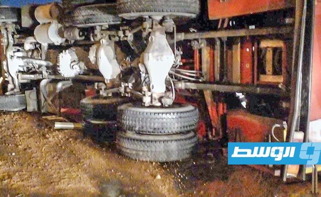 انقلاب شاحنة في طرابلس، 3 فبراير 2024. (مديرية أمن طرابلس)