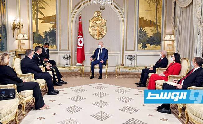 جانب من لقاء قيس سعيد مع قائد القيادة العسكرية الأميركية في أفريقيا، 9 سبتمبر 2020. (الرئاسة التونسية)