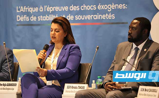 مشاركة المنقوش في فعاليات اليوم الثاني لمنتدى داكار الدولي حول السلم والأمن الأفريقي، الثلاثاء 25 أكتوبر 2022. (وزارة الخارجية)