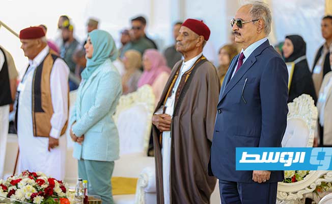 المشير خليفة حفتر في احتفال بـ«الذكرى الرابعة لتحرير درنة» من الجماعات المتطرفة.4 يوليو 2022. (مكتب إعلام القيادة).