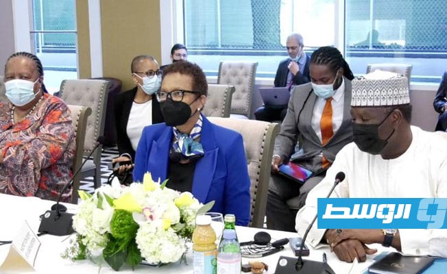اجتماع دول جوار ليبيا, برئاسة المنفي, نيويورك, 24 سبتمبر 2021. (المجلس الرئاسي)