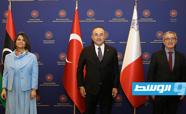 اجتماع ثلاثي لوزراء خارجية ليبيا وتركيا ومالطا في أنقرة