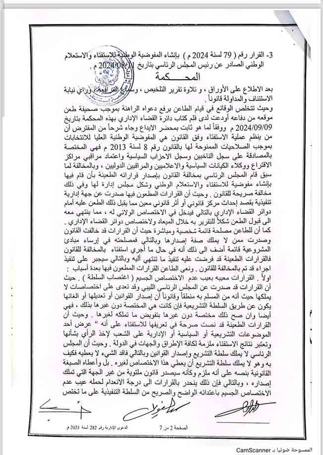 Benghazi Court of Appeal overturns Presidential Council's decision to establish National Referendum Commission