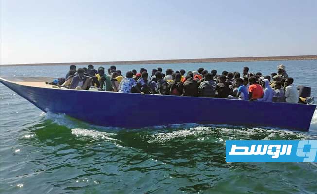 جانب من إنقاذ مهاجرين شمال زوارة، 22 يوليو 2021. (رئاسة أركان القوات البحرية)