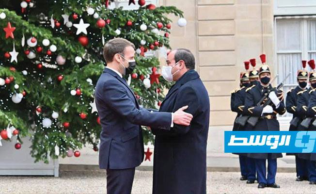الرئيس عبد الفتاح السيسي مع الرئيس الفرنسي ماكرون. 7 ديسمبر 2020. (الرئاسة المصرية)