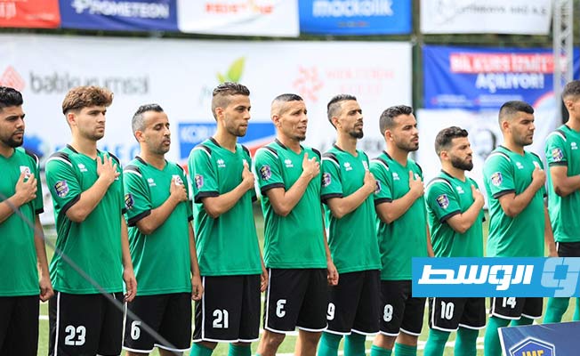 لاعبو المنتخب الليبي لكرة القدم المصغرة من مواجهة البحرين في كأس العالم بتركيا، 21 مايو 2023. (الإنترنت)