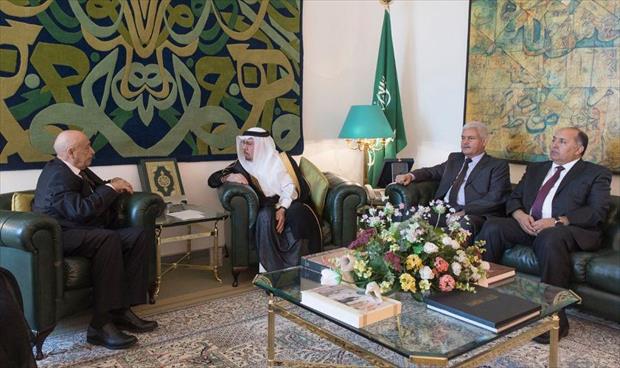 عقيلة صالح يلتقي وزير الدولة للشؤون الخارجية السعودي