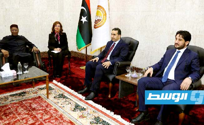 لقاء باتيلي مع النويري ودومة في بنغازي، الثلاثاء 12 ديسمبر 2023. (مجلس النواب)