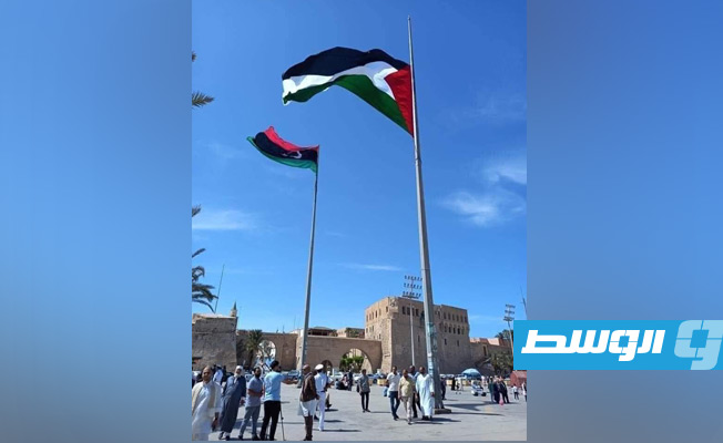 شاهد: نشطاء يرفعون علم فلسطين بميدان الشهداء رفضًا لـ«التطبيع»
