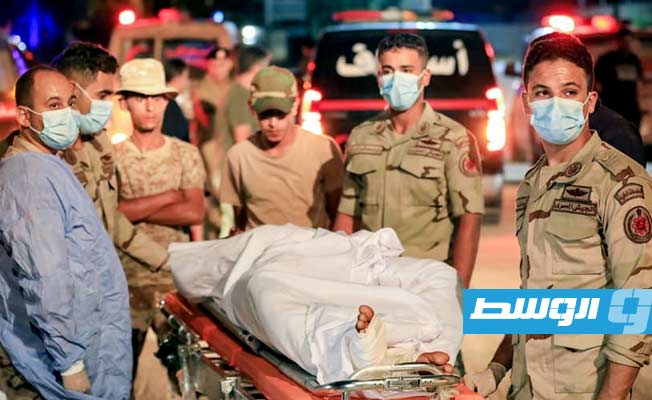 نقل مصابين في «حادث بنت بية» إلى مصر للعلاج، 2 أغسطس 2022. (اللواء خالد المحجوب)