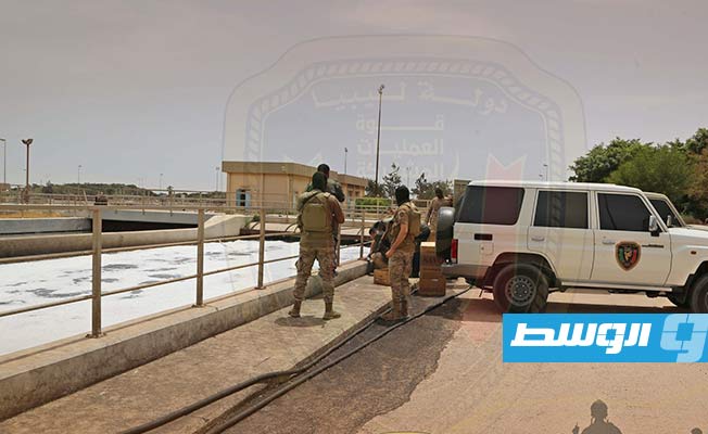 من عملية إتلاف أقراص هلوسة جرى ضبطها في ميناء مصراتة، 8 مايو 2023. (قوة العمليات المشتركة)