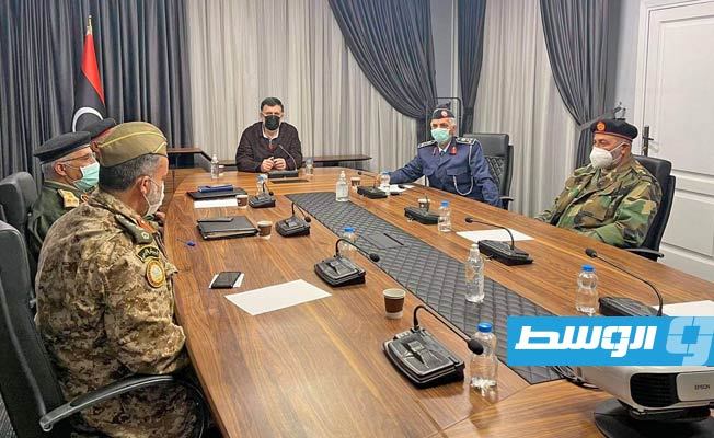 اجتماع السراج مع ممثلي حكومة الوفاق باللجنة العسكرية المشتركة «5+5». الأربعاء 9 ديسمبر 2020. (حكومة الوفاق)