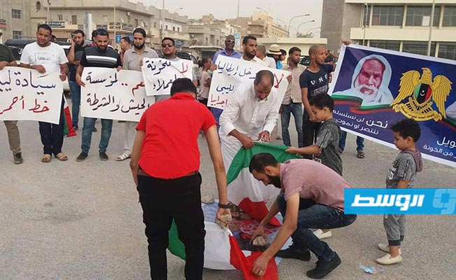 تظاهرة في أجدابيا للتنديد بالتدخل الإيطالي في الشأن الداخلي لليبيا