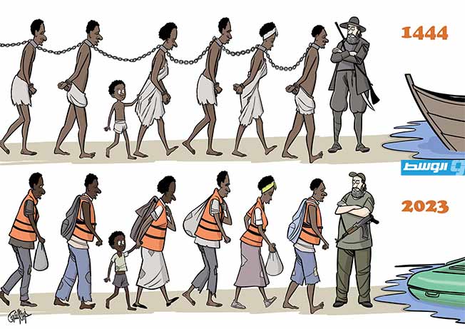 كاريكاتير خيري - الاتجار بالبشر