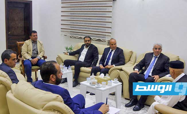 جانب من لقاء فتحي باشاغا ونائبيه مع المستشار عقيلة صالح، الأربعاء 21 سبتمبر 2022 (مجلس النواب)