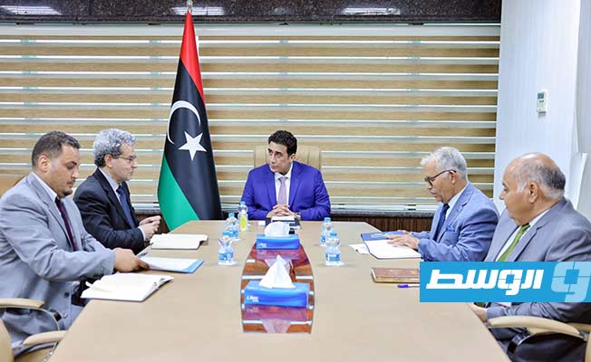 لقاء المنفي مع عون في طرابلس، الخميس 9 يونيو 2022. (المجلس الرئاسي)