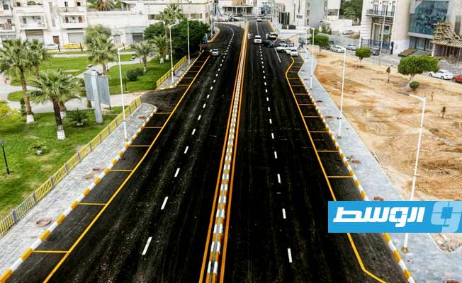 طريق جزيرة أبو مشاشة بعد تطويره، الأول من أكتوبر 2022 (مديرية أمن طرابلس)