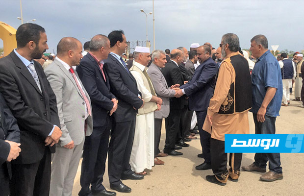 وفد الزنتان خلال استقباله في مدينة مصراتة - 26 أبريل 2018. (الإنترنت)