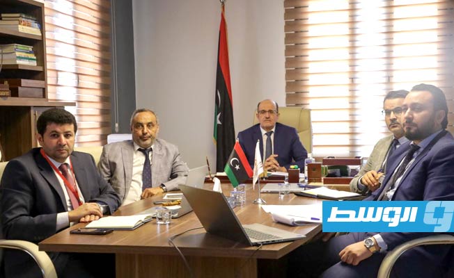 الاجتماع الليبي - الأميركي عبر زوم لمناقشة تعزيز التعاون من خلال الاستراتيجية العشرية، الثلاثاء 16 مايو 2023. (المجلس الوطني للتطوير الاقتصادي والاجتماعي)