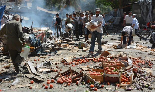 44 قتيلاً في قذيفة استهدفت سوقاً شعبيةً بضواحي دمشق