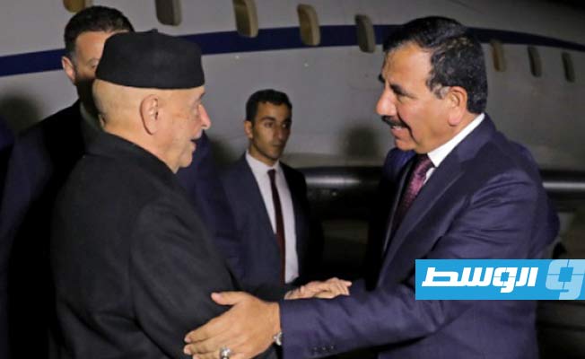 استقبال عقيلة صالح لدى وصوله العاصمة الأردنية عمان، الإثنين 13 مارس 2023. (مجلس النواب)