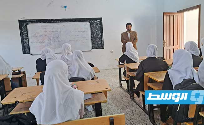 تلاميذ في مدرسة بإحدى بلديات شرق ليبيا، 1 أكتوبر 2023. (وزارة التربية والتعليم)
