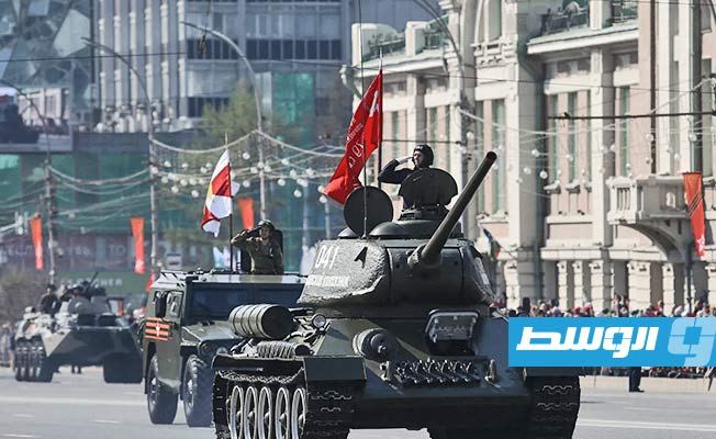 عرض عسكري في عيد النصر بروسيا, 9 مايو 2022. (أ ف ب)
