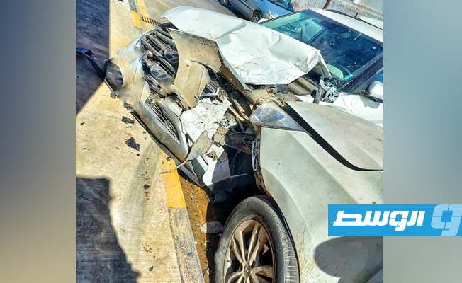 اصطدام سيارتين بحي الأندلس في طرابلس، 21 مايو 2022. (مديرية أمن طرابلس)